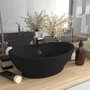 VIDAXL Lavabo ovale de luxe a trop-plein Noir mat 58,5x39 cm Ceramique