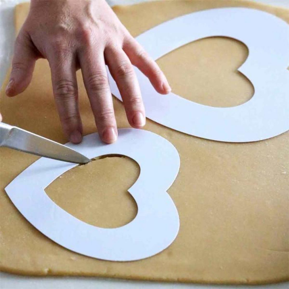 Paris Prix Lot de 3 Pochoirs Cake  Love  20cm Blanc