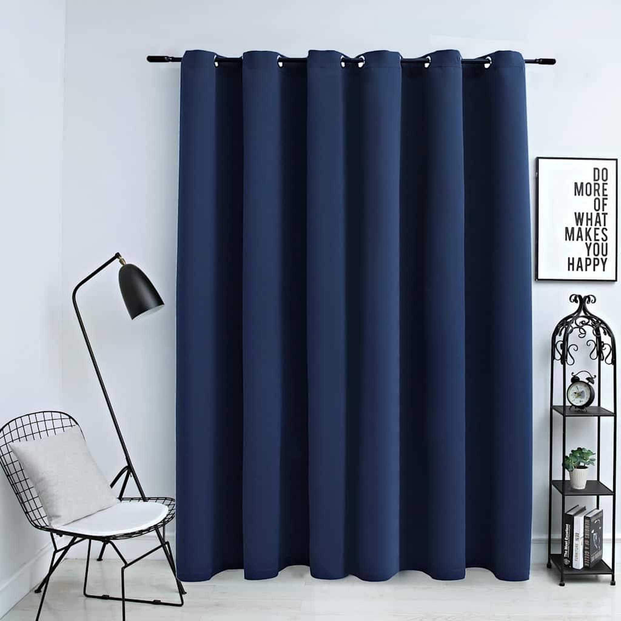 VIDAXL Rideau occultant avec anneaux en metal Bleu 290x245 cm
