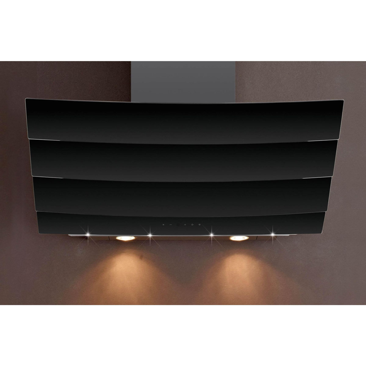 Silverline Hotte décorative inclinée 90cm 577m3/h noir - h20390 009