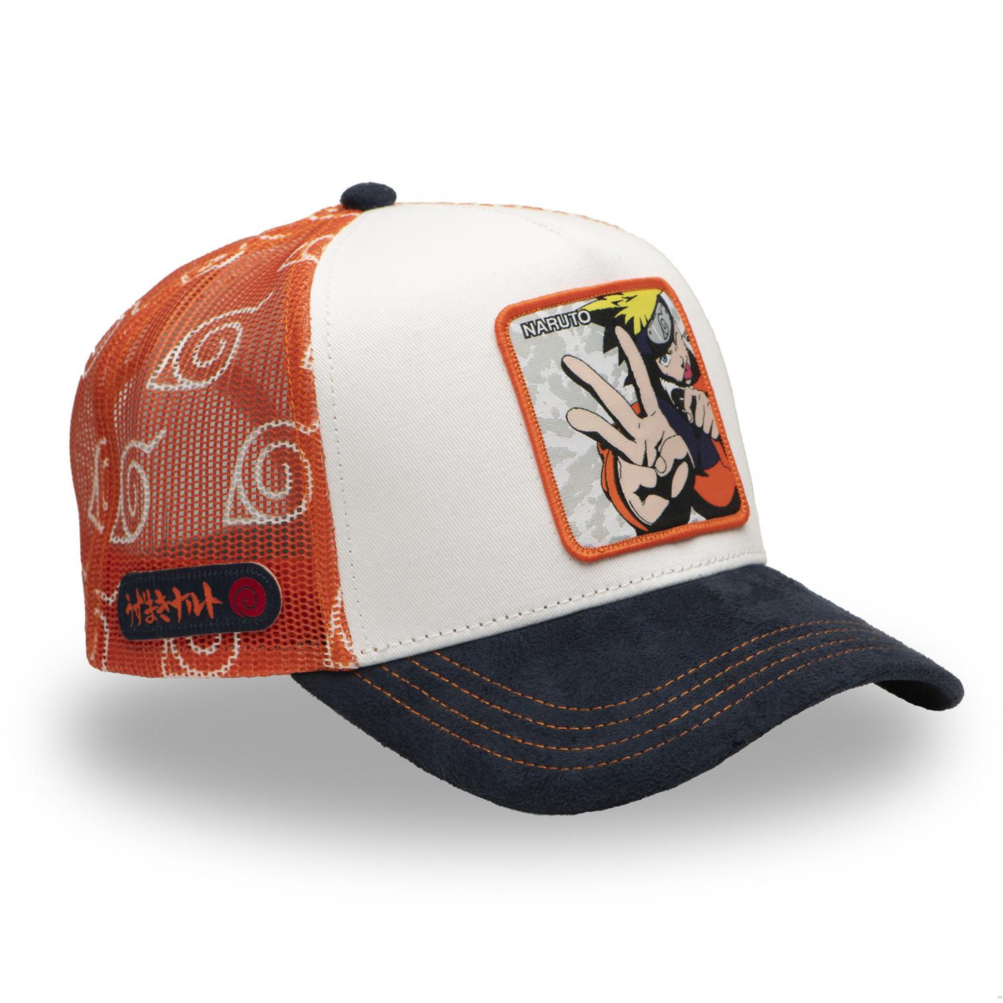 Voir la diapositive 4 : CAPSLAB Casquette trucker avec filet mix sergé/suédine/mesh naruto uzumaki
