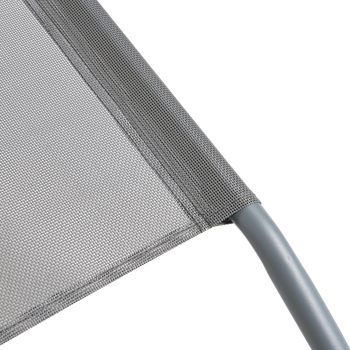 GARDENSTAR Bain de soleil pliable - Acier et textilène - 134x62x22cm - Gris foncé
