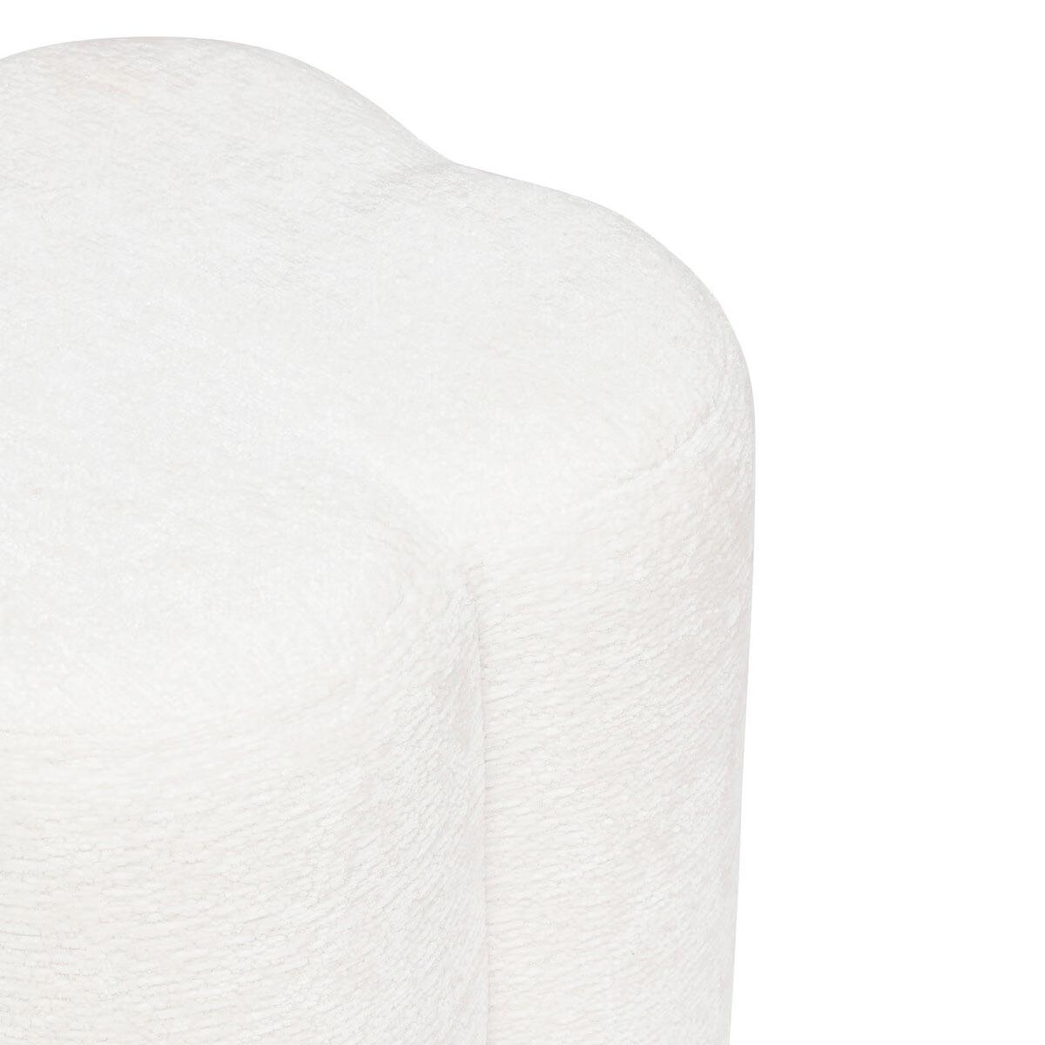Voir la diapositive 2 : ATMOSPHERA Pouf fleur tissu chenille  lavon  38cm blanc