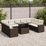 Voir la diapositive 1 : VIDAXL Salon de jardin 10 pcs avec coussins marron resine tressee