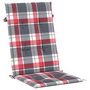 Voir la diapositive 5 : VIDAXL Coussins de chaise jardin dossier haut lot de 4 carreaux rouges
