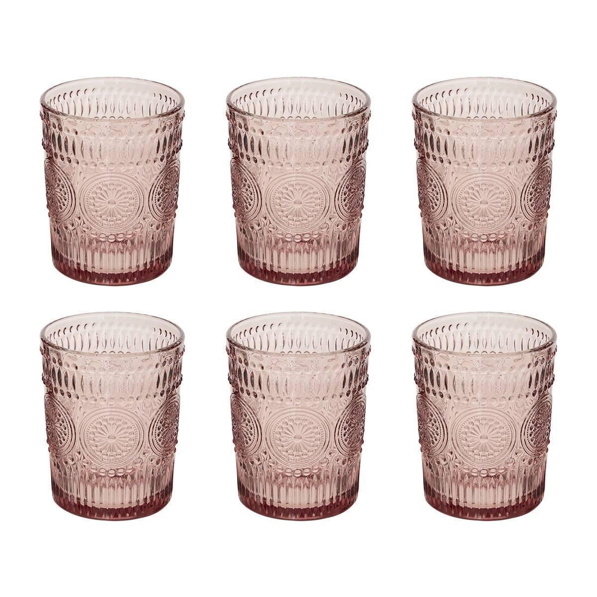 SECRET DE GOURMET Lot de 6 verres bas  ina  30cl rose