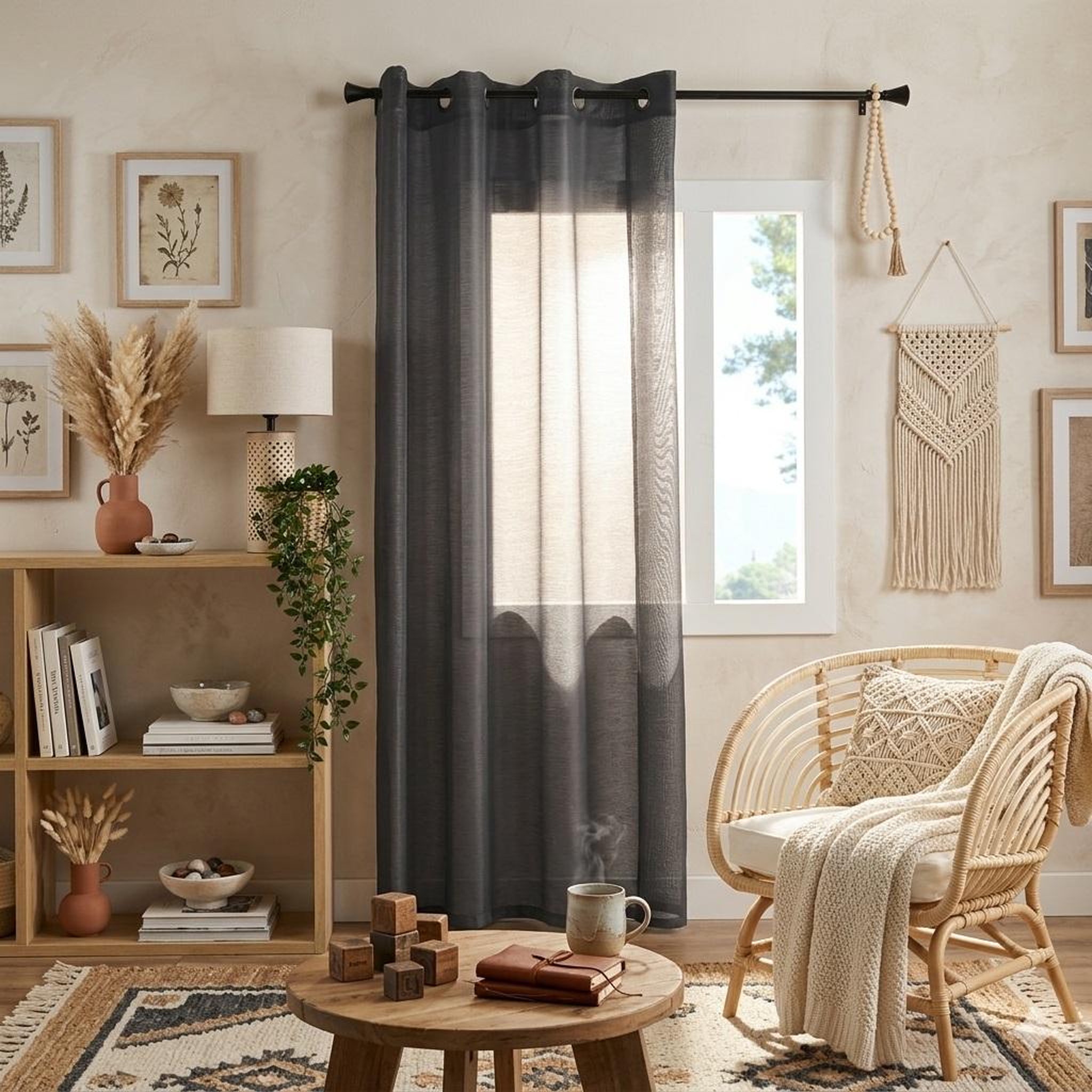 Voir la diapositive 2 : Eden Voilage a oeillets linwood design et moderne