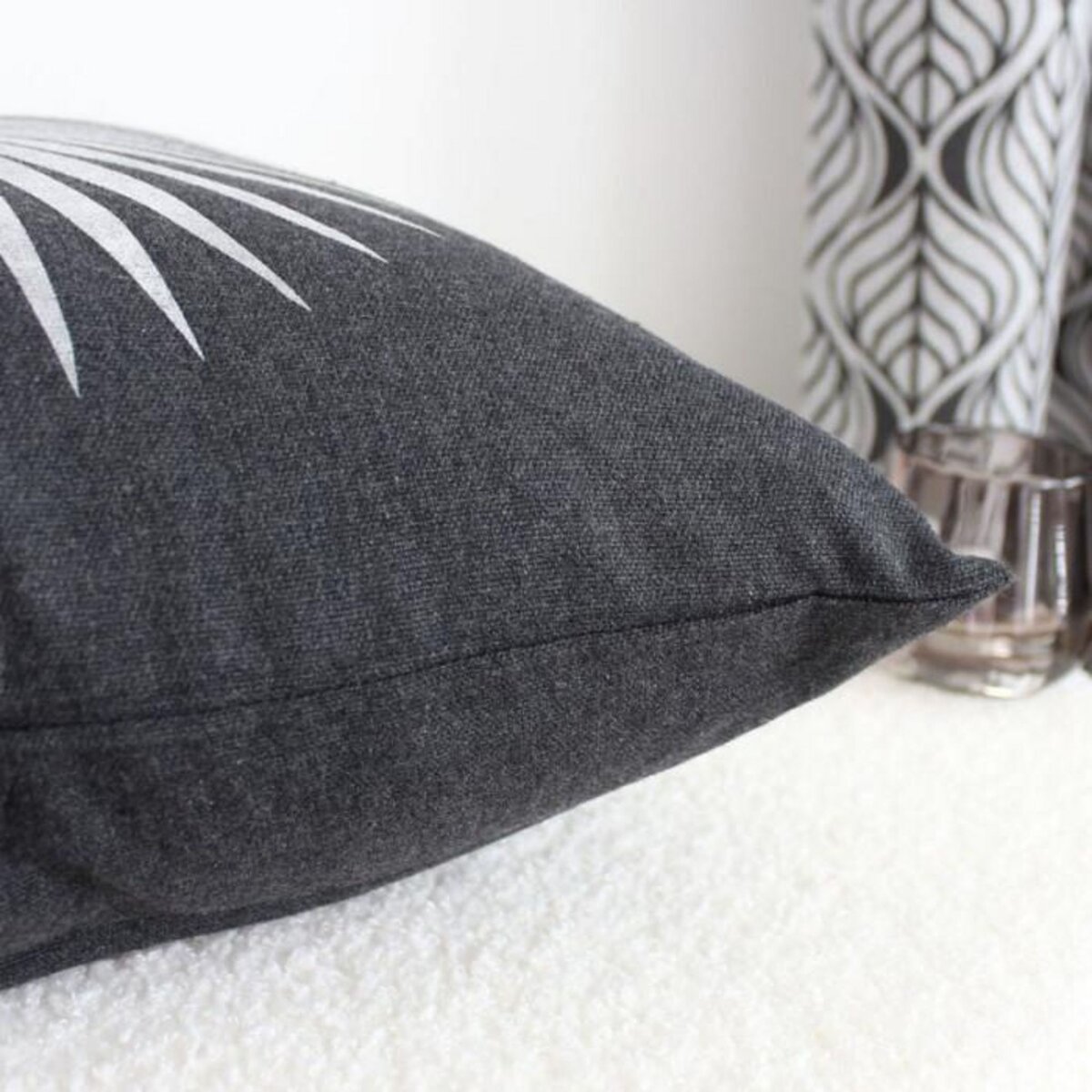 Paris Prix Coussin Déco Imprimé  Baya  40x40cm Gris Foncé