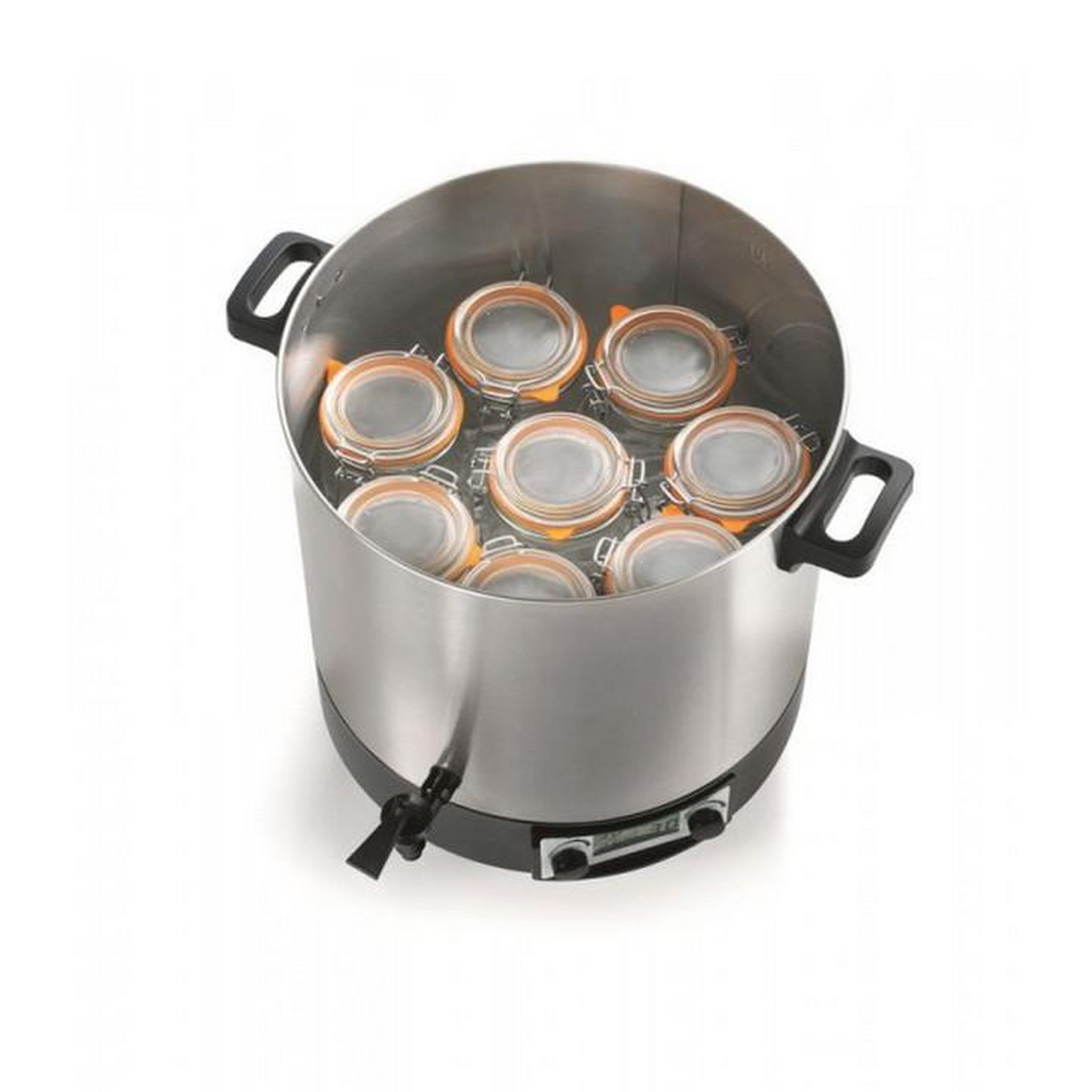 Voir la diapositive 3 : NATURE & SAVEURS Stérilisateur de bocaux électrique cuve inox avec écran lcd robinet et minuteur 31l 2000w - ns-st31ina