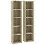 Voir la diapositive 2 : VIDAXL Armoires a CD 2 pcs Chene sonoma 21x16x93,5cm Bois d'ingenierie