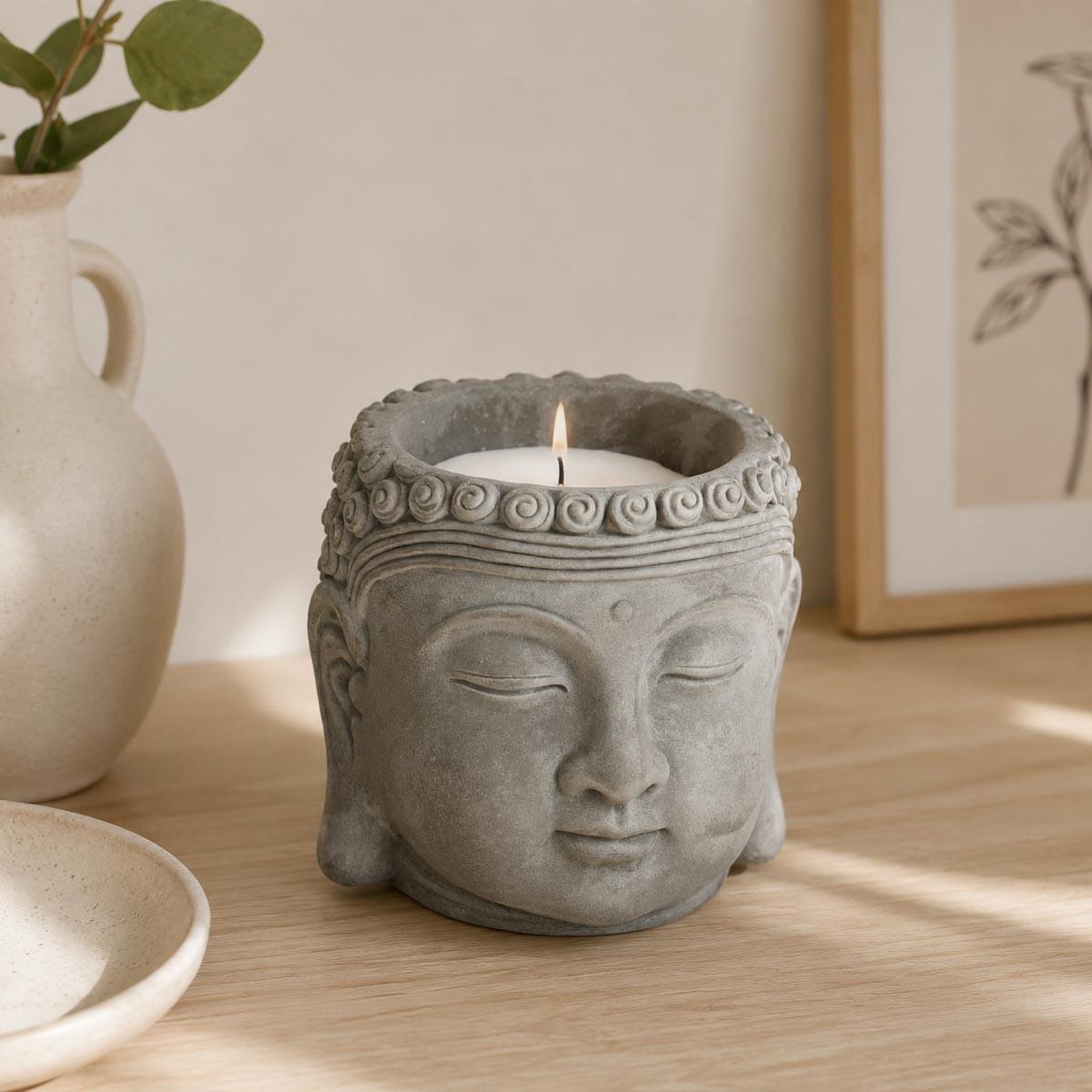 Voir la diapositive 2 : ATMOSPHERA Bougie parfumée  bouddha  190g citronnelle