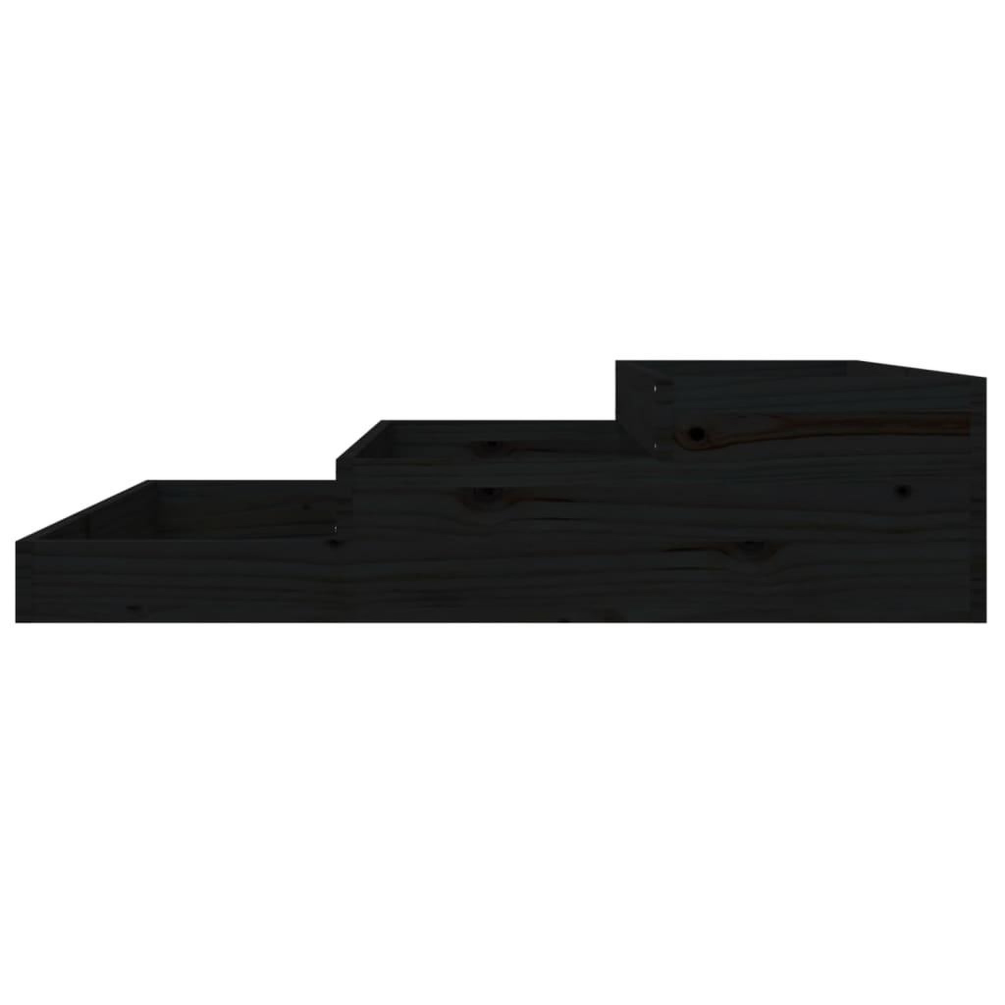Voir la diapositive 5 : VIDAXL Jardiniere Noir 107x107x27 cm Bois massif de pin