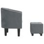 Voir la diapositive 4 : VIDAXL Fauteuil avec repose-pied gris fonce velours