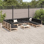 Voir la diapositive 3 : VIDAXL Salon de jardin 10 pcs avec coussins bois de pin massif