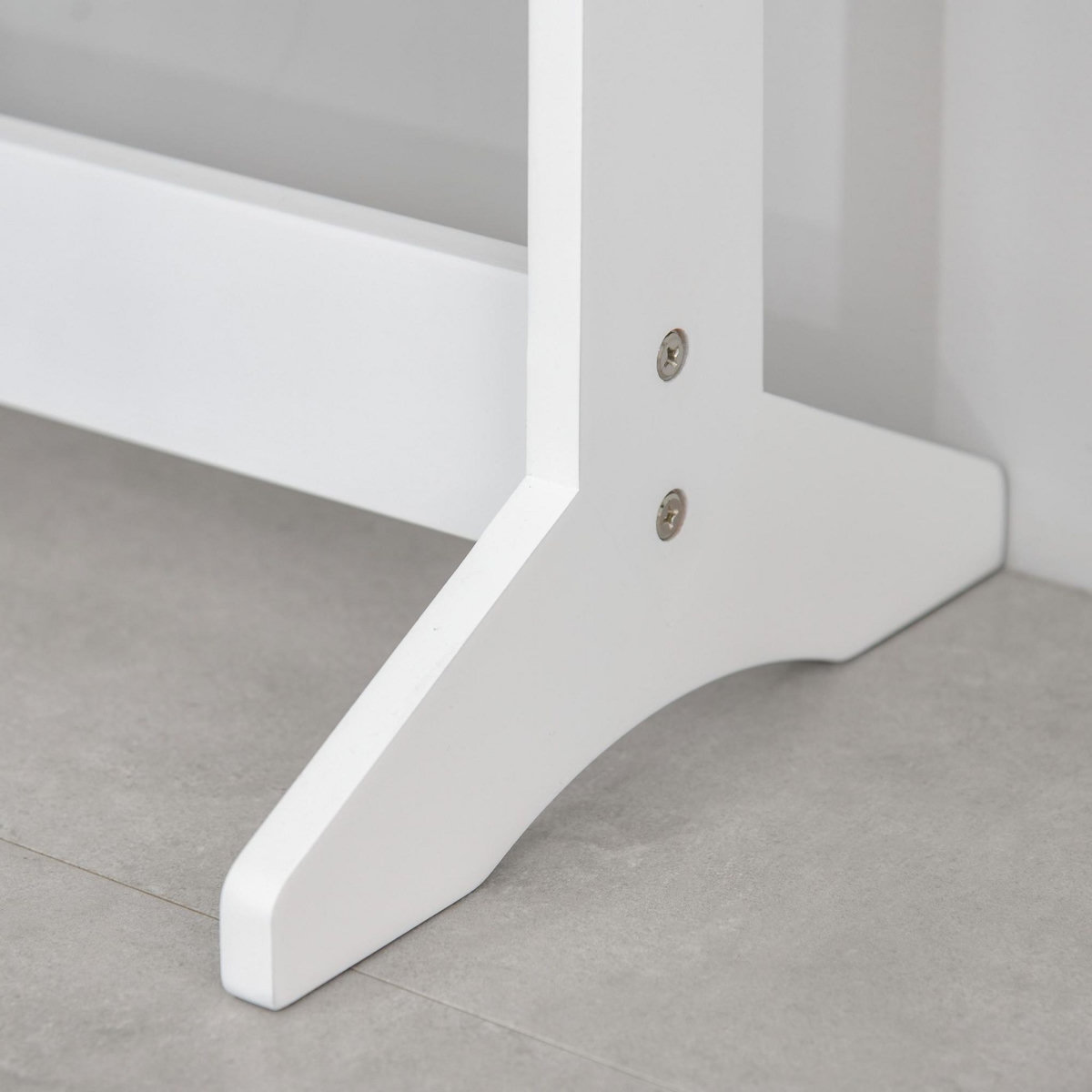 HOMCOM Armoire à bijoux armoire de rangement sur pied boîte à bijoux avec miroir multi-rangement éclairage LED blanc