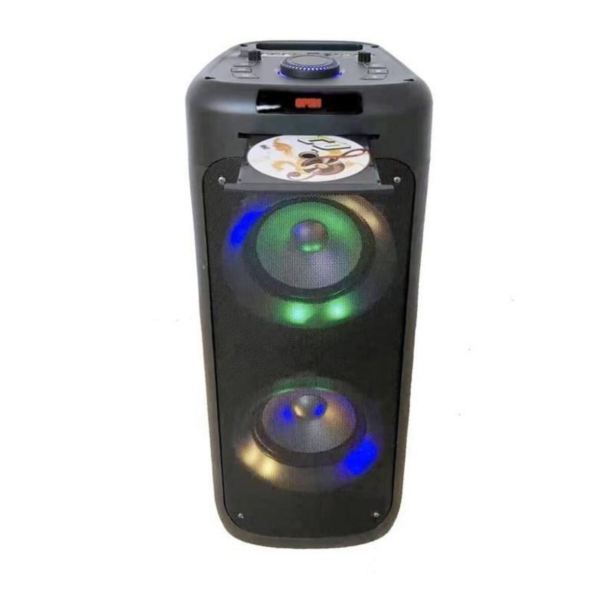 Inovalley Enceinte lumineuse avec lecteur CD INOVALLEY MS06-CD-XXL - Bluetooth 5.0 - 1000W - Fonction karaoké