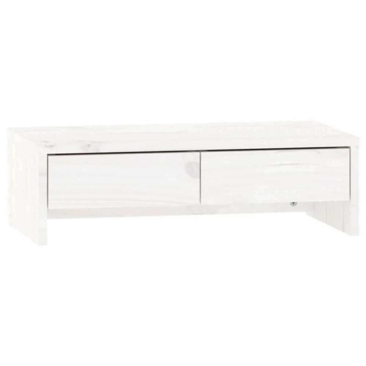 VIDAXL Support de moniteur Blanc 50x27x15 cm Bois de pin solide