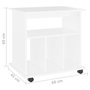 Voir la diapositive 6 : VIDAXL Armoire a roulettes Blanc 60x45x60 cm Bois d'ingenierie