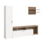 Voir la diapositive 1 : BEST MOBILIER Bromley - ensemble meuble tv - effet bois et blanc - 218 cm