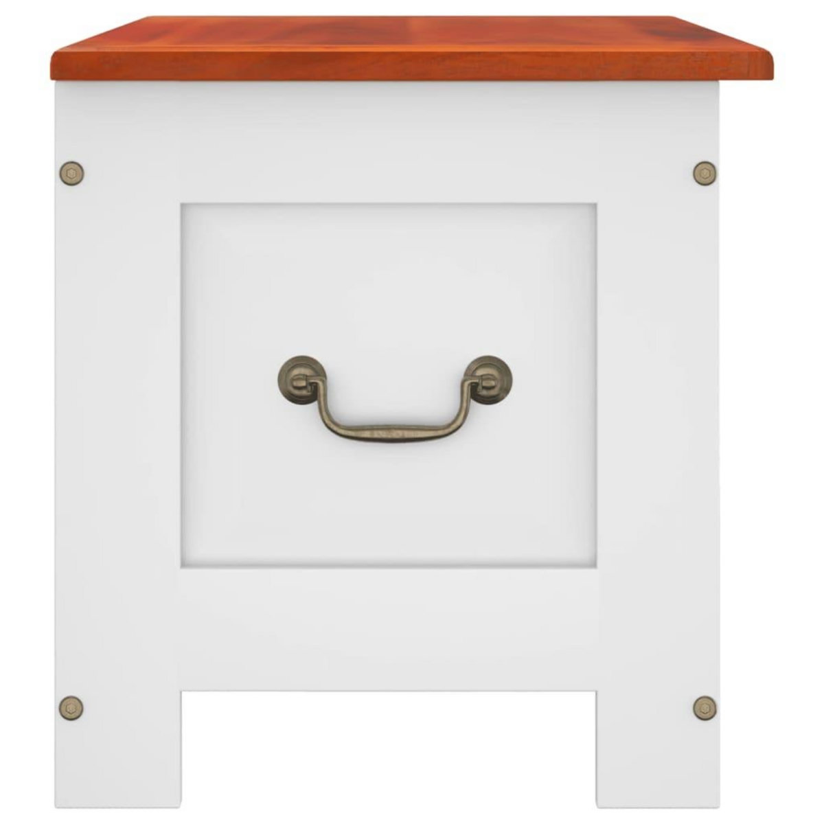 VIDAXL Coffre de rangement et couvercle marron et blanc bois d'acacia