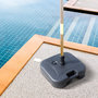Voir la diapositive 2 : OUTSUNNY Pied de parasol rond base de lestage parasol dim. 46L x 45l x 26H cm HDPE noir