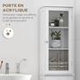 Voir la diapositive 6 : KLEANKIN Meuble colonne de salle de bain placard porte acrylique 2 étagères placard porte 1 étagère tiroir MDF blanc