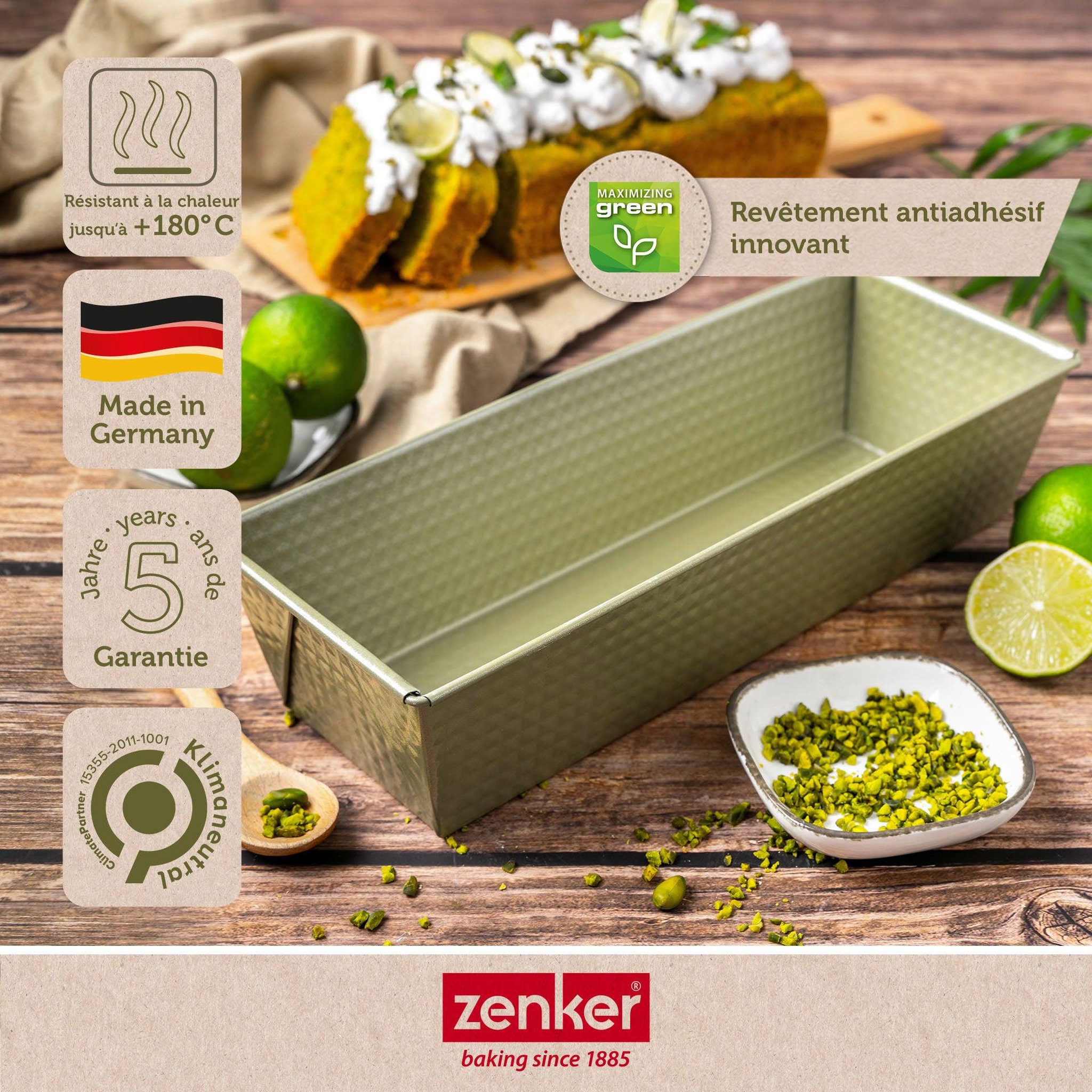 Voir la diapositive 2 : ZENKER Lot de 2 moules à gâteaux 30/30 cm en acier zenker green vision