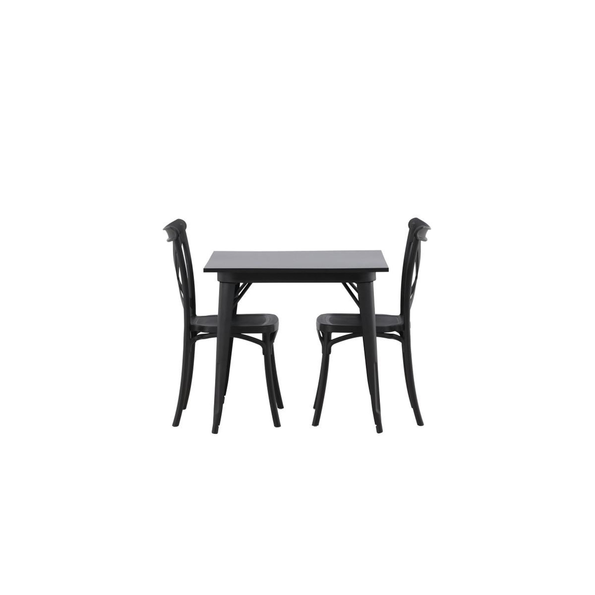 Voir la diapositive 2 : Paris Prix Ensemble table à manger & 2 chaises  tempe & crossett  80cm noir