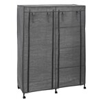 FIVE Armoire de Rangement Vêtement  Double  168cm Gris