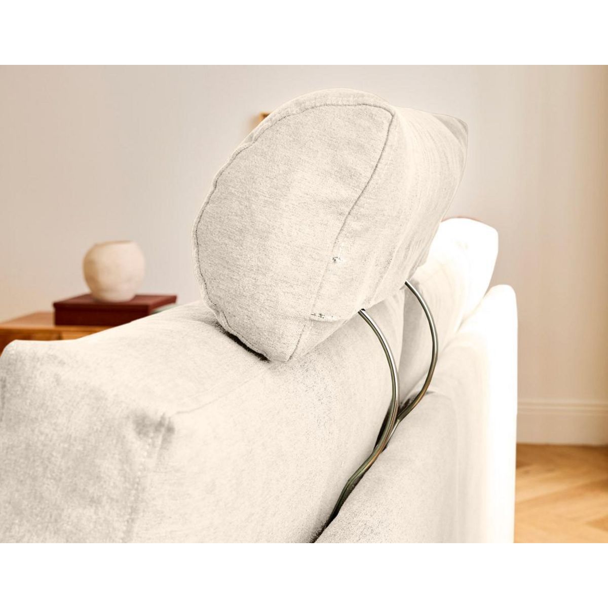 BEST MOBILIER Barrie - canapé d'angle réversible 4 places avec têtière amovible en tissu