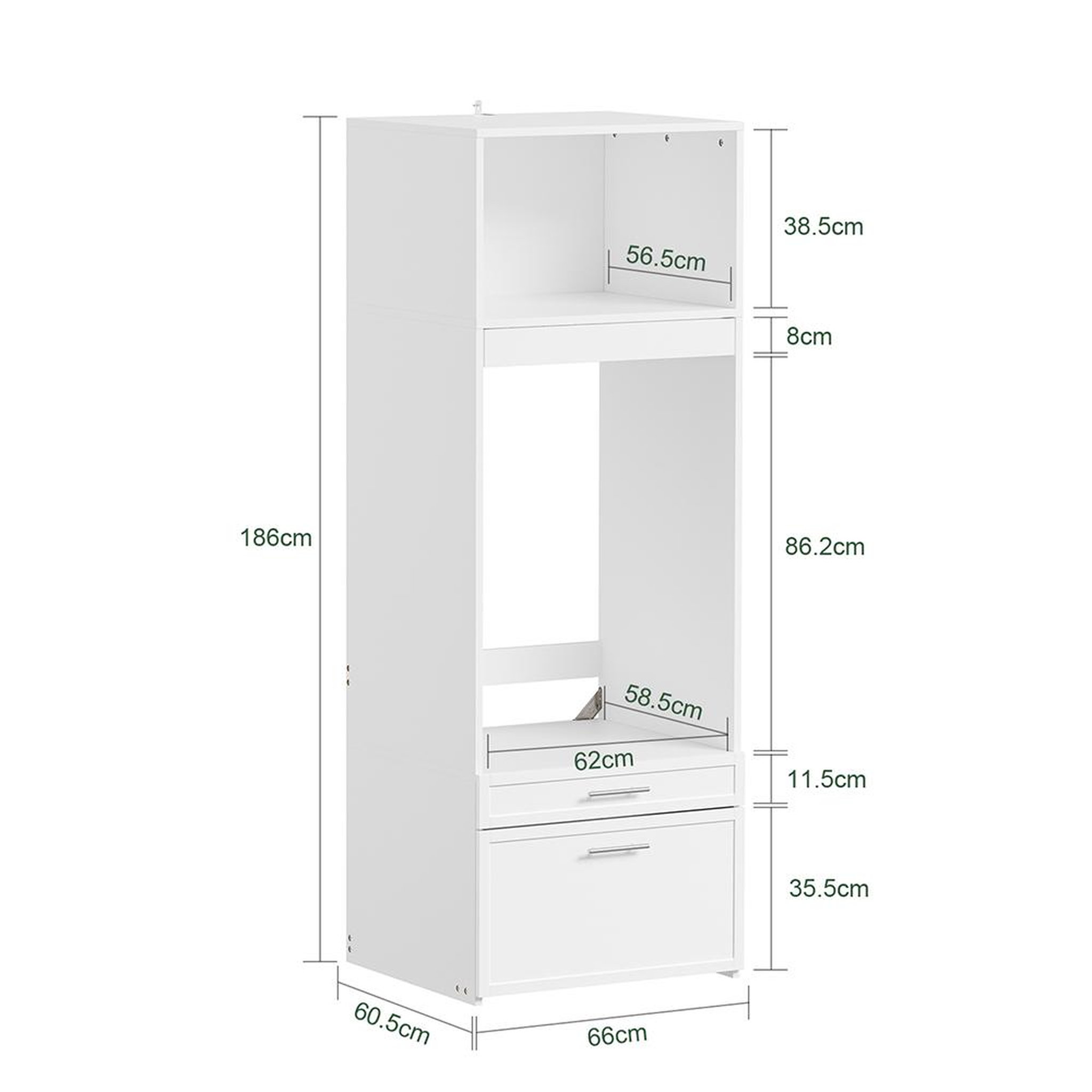 Voir la diapositive 3 : SOBUY Armoire de rangement pour lave-linge blanc 66x60.5x186cm bzr230-w
