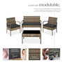 Voir la diapositive 3 : tectake Salon de jardin pour 4 personnes marron naturel