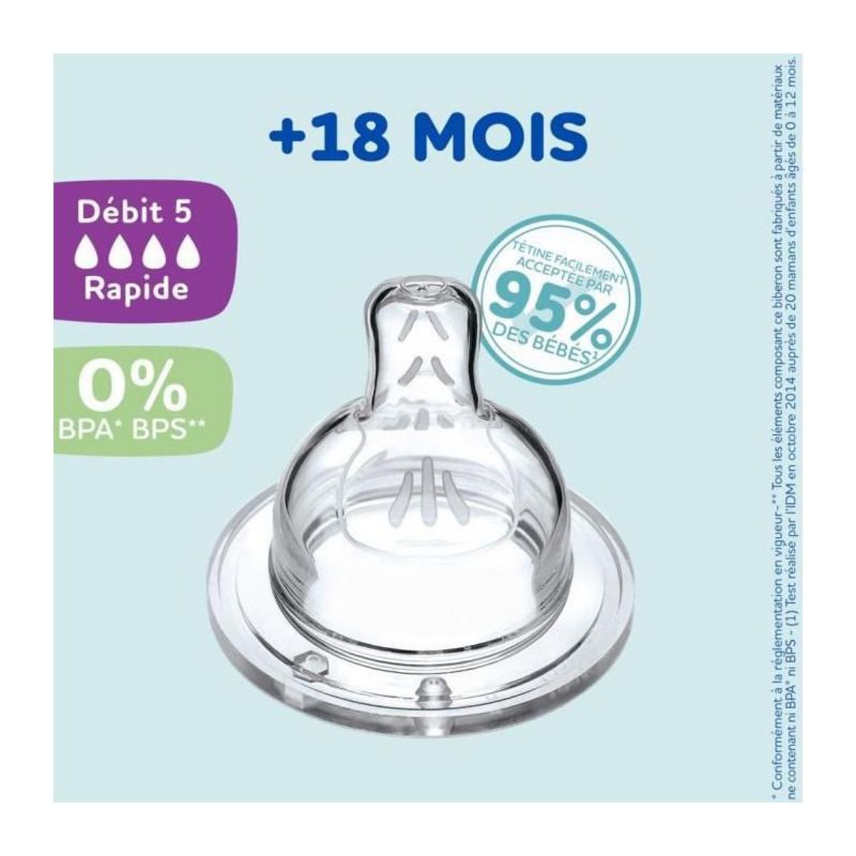 DODIE Lot de 4 tétines plates DODIE Sensation - Débit 5