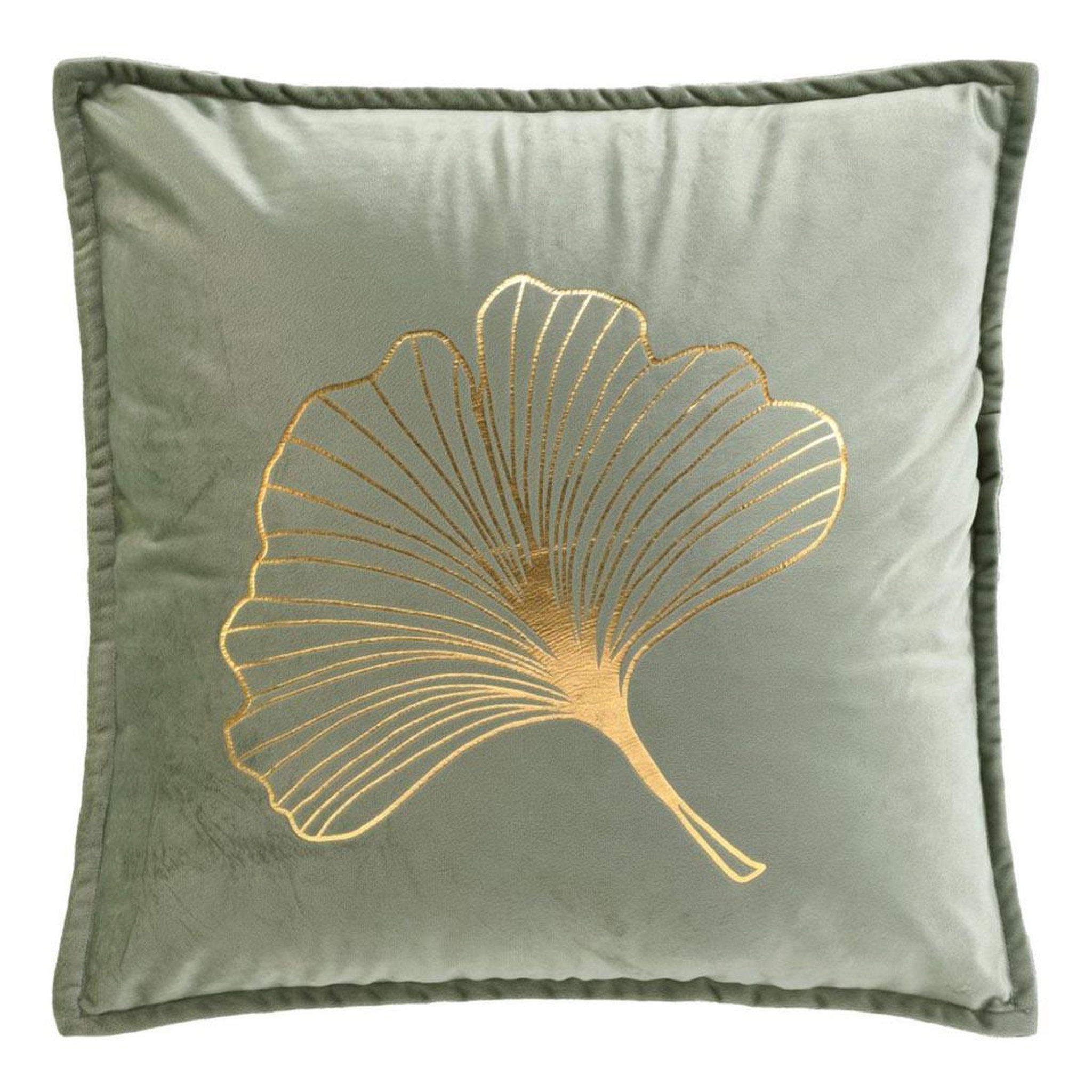 Douceur d'Intérieur Coussin déco en velours  glama  45x45cm vert