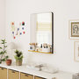 Voir la diapositive 2 : HOMCOM Miroir mural 80 x 60 cm avec étagère bois cadre en métal noir