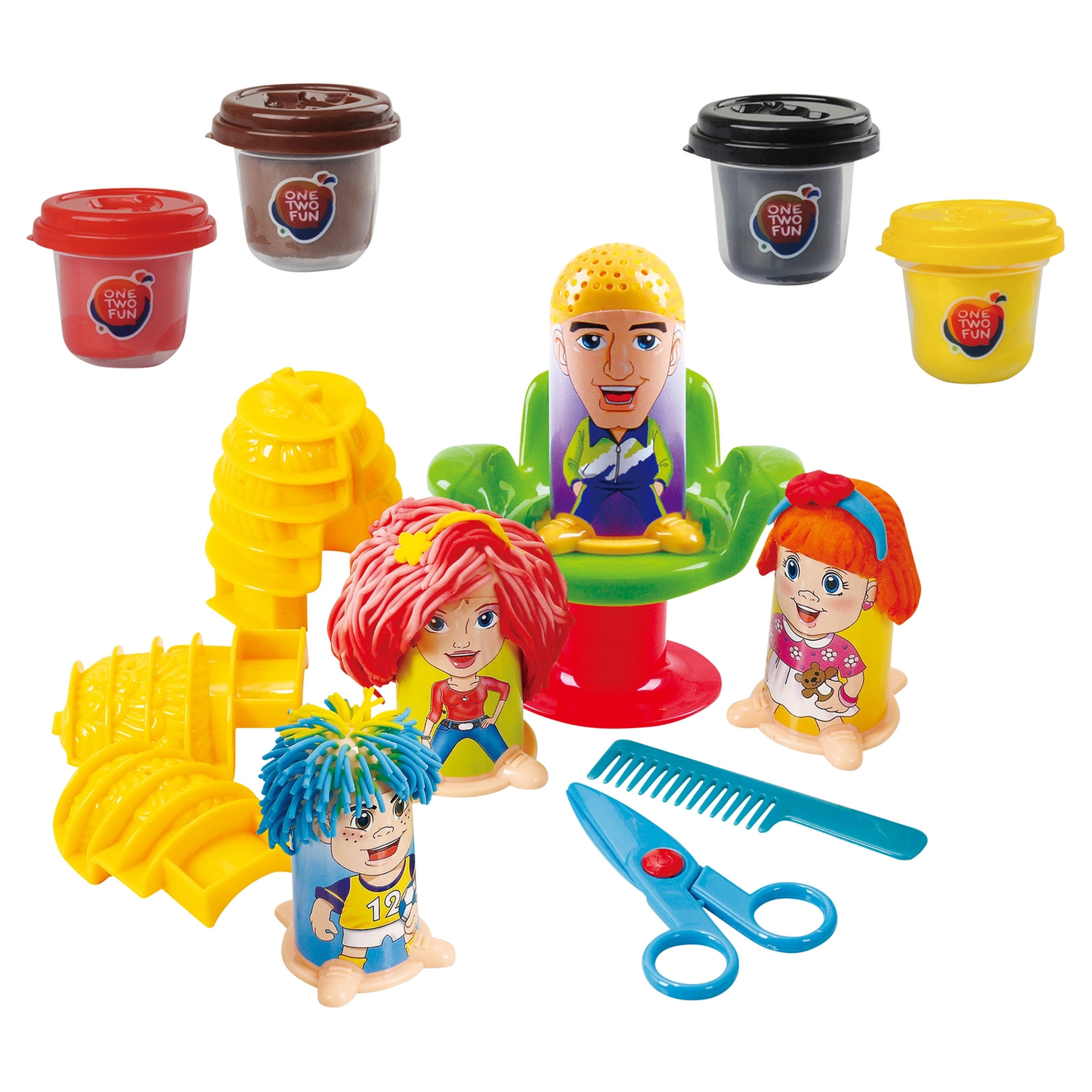 Voir la diapositive 1 : One Two Fun Ensemble pâte à modeler coiffeur