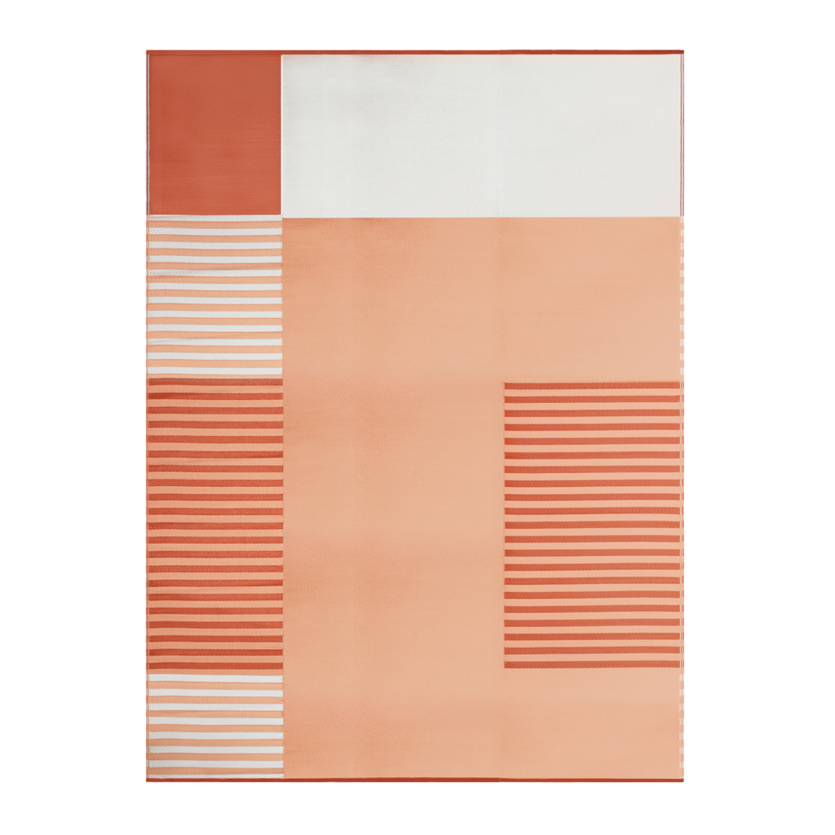 ID MARKET Tapis extérieur GEOMETRIQUE terracotta 270 x 370 CM