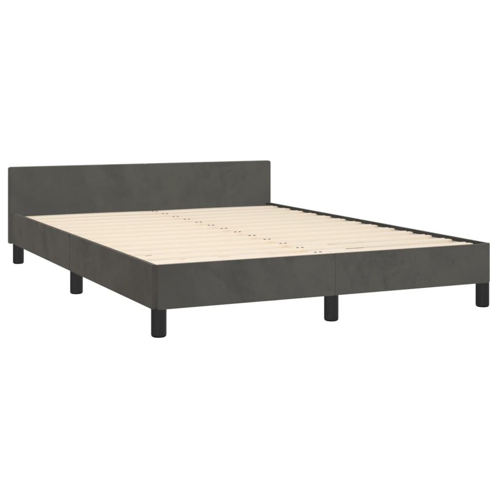 Voir la diapositive 5 : VIDAXL Cadre de lit sans matelas gris fonce 140x200 cm velours