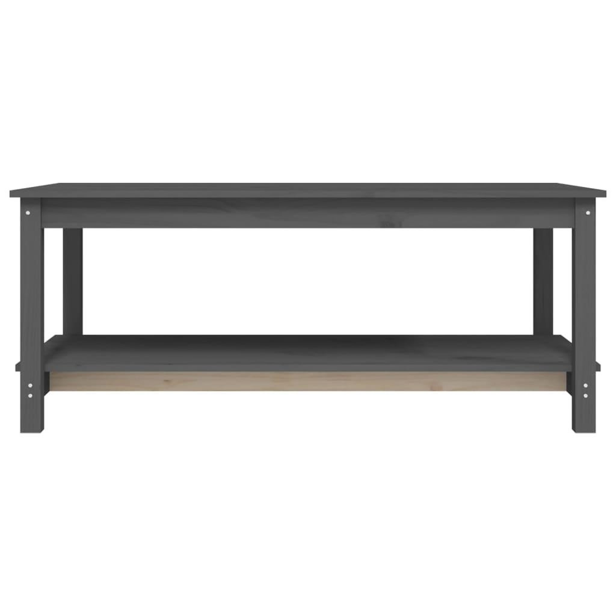 Voir la diapositive 5 : VIDAXL Table basse Gris 110x55x45 cm Bois massif de pin