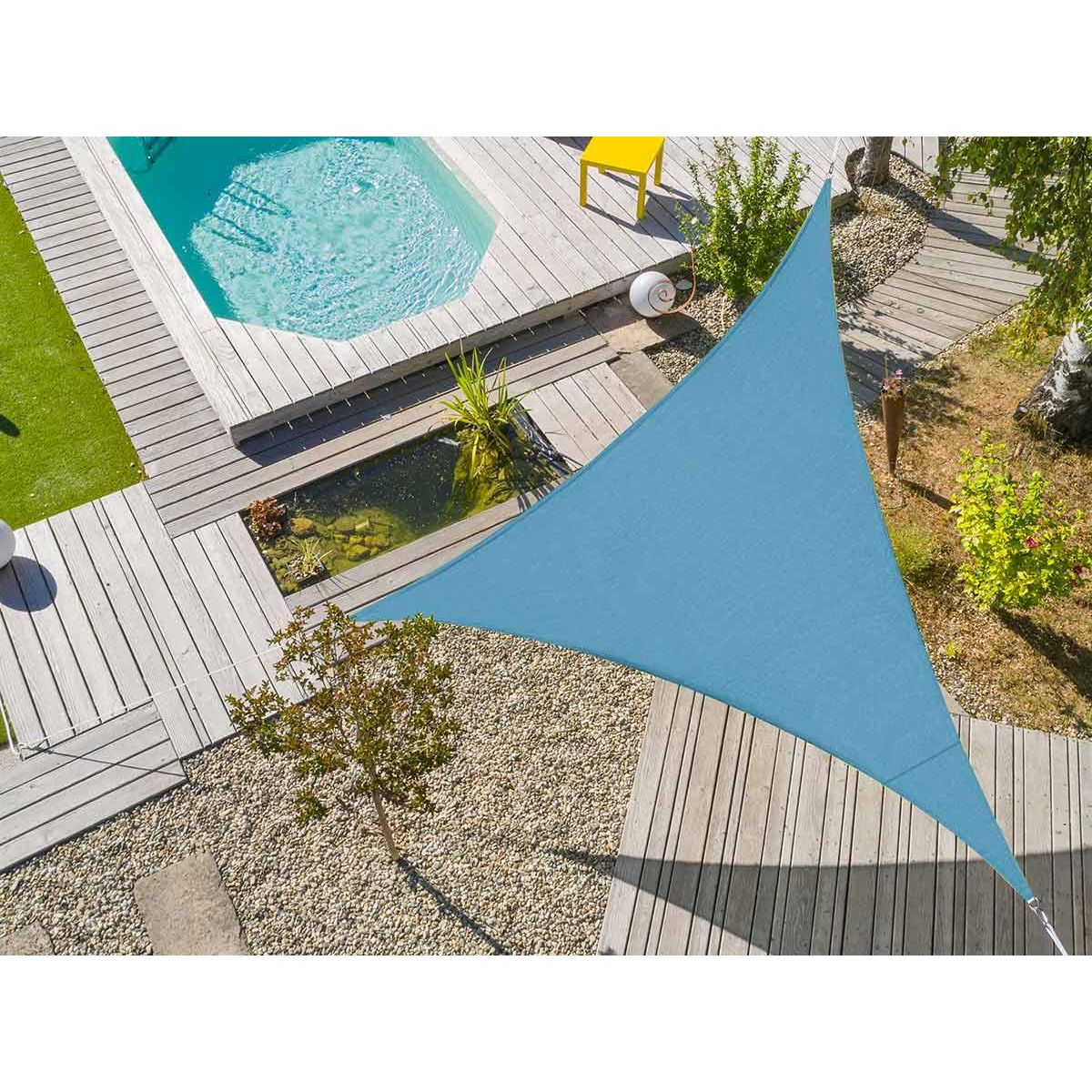 Jardiline Voile d'ombrage triangulaire Flex 5 x 5 x 5 m - Topaze - Jardiline
