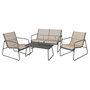 Voir la diapositive 2 : BEST MOBILIER Pilar - salon bas de jardin 4 places - métal et résine tressée