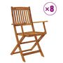 Voir la diapositive 2 : VIDAXL Ensemble a manger d'exterieur pliable 9pcs Bois d'acacia solide