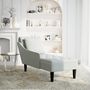 Voir la diapositive 2 : VIDAXL Fauteuil long et coussin et accoudoir droit gris clair velours