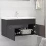 VIDAXL Armoire d'evier avec lavabo integre Gris Agglomere