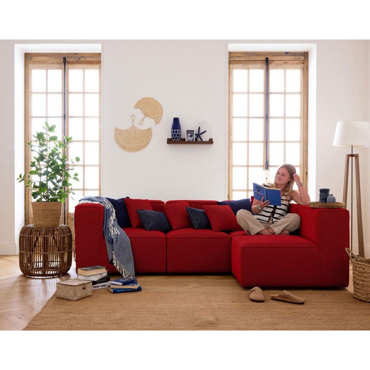 LISA DESIGN Arty - module d'assise gauche - en tissu mailles 3d