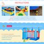 Voir la diapositive 6 : OUTSUNNY Château gonflable enfant - toboggan, trampoline, piscine, mur d'escalade - gonfleur, sac de transport inclus - dim. 3,33L x 2,8l x 2,1H m - polyester rouge bleu