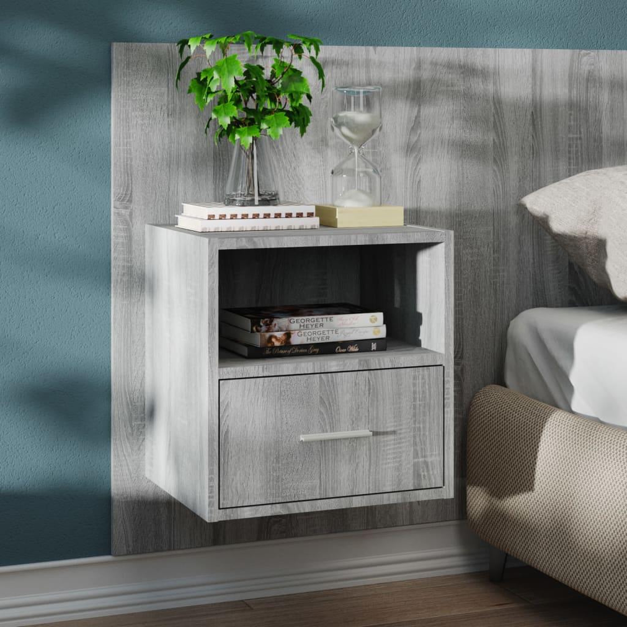 Voir la diapositive 3 : VIDAXL Tables de chevet murales 2 pcs Sonoma gris