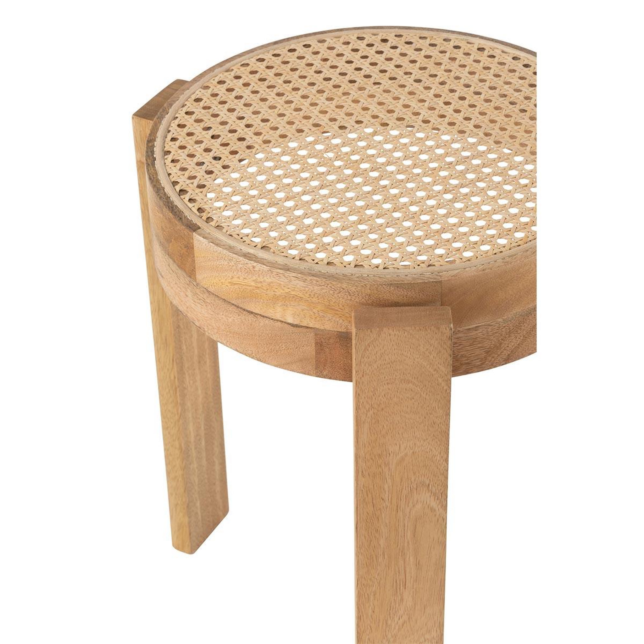 Voir la diapositive 3 : J-LINE Tabouret rond en bois  pune  44cm naturel