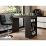 Voir la diapositive 1 : BEST MOBILIER Drazic - table de bar avec rangements - noir - de 2 à 4 personnes