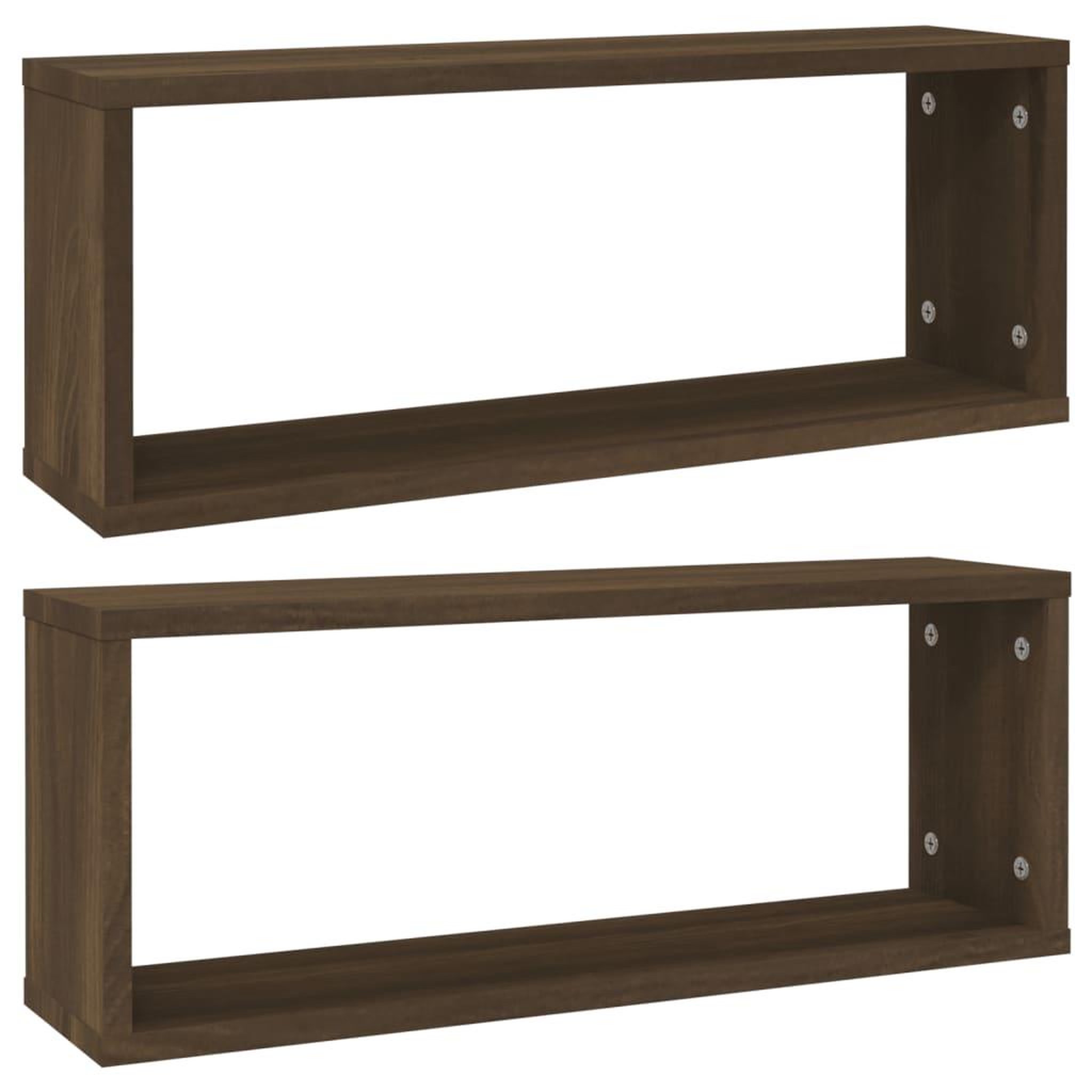 Voir la diapositive 2 : VIDAXL Etageres murales cube 2 pcs Chene marron Bois d'ingenierie